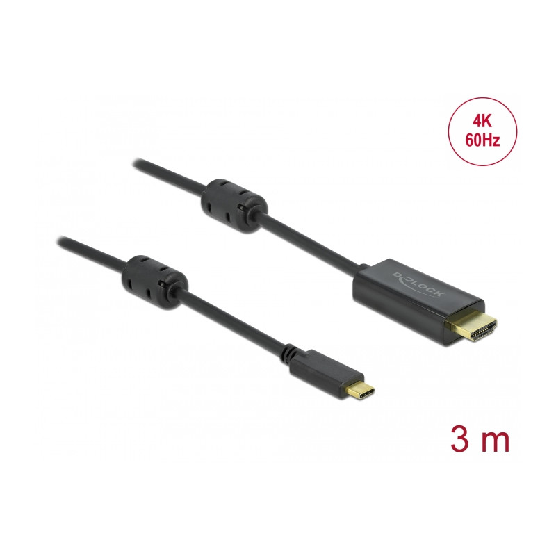 Delock Aktives USB Type-C™ zu HDMI Kabel (DP Alt Mode) 4K 60 Hz 3 m