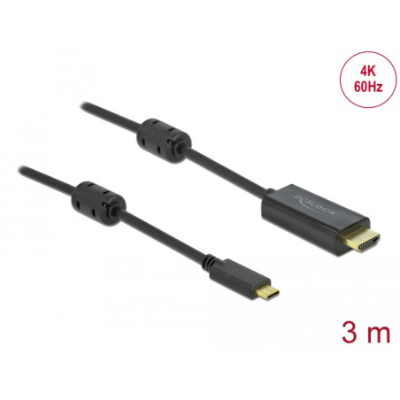 Delock Aktives USB Type-C™ zu HDMI Kabel (DP Alt Mode) 4K 60 Hz 3 m