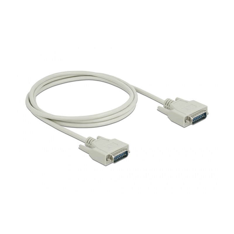 Delock Serielles Kabel D-Sub15 Stecker zu Stecker 2 m
