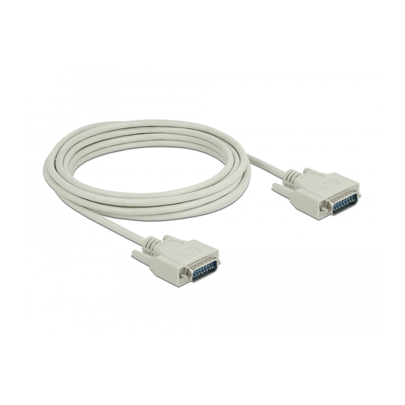 Delock Serielles Kabel D-Sub15 Stecker zu Stecker 5 m