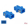 Delock LWL Kupplung SC Simplex Buchse zu SC Simplex Buchse Singlemode 4 Stück blau
