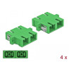 Delock LWL Kupplung SC Duplex Buchse zu SC Duplex Buchse Singlemode 4 Stück grün