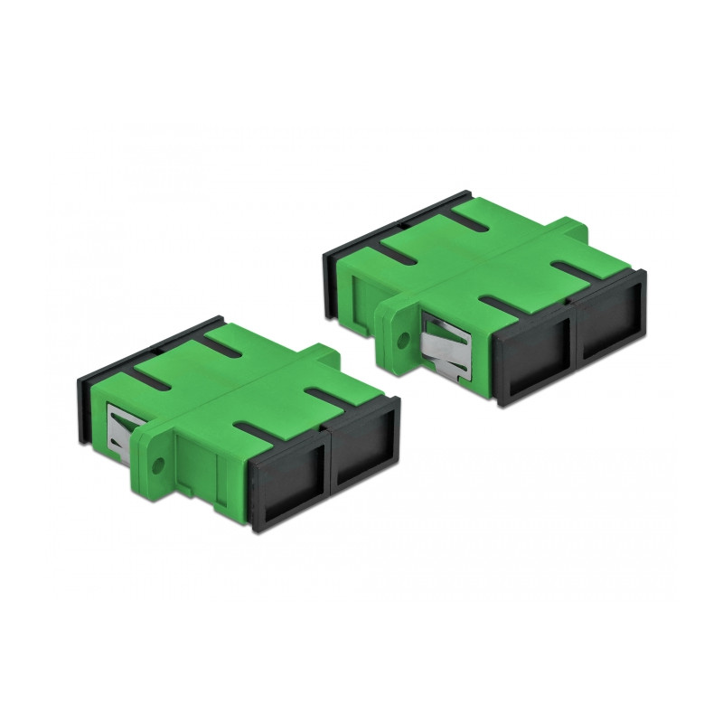 Delock LWL Kupplung SC Duplex Buchse zu SC Duplex Buchse Singlemode 4 Stück grün