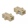 Delock LWL Kupplung SC Simplex Buchse zu SC Simplex Buchse Multimode 4 Stück beige