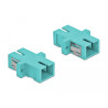 Delock LWL Kupplung SC Simplex Buchse zu SC Simplex Buchse Multimode 4 Stück hellblau