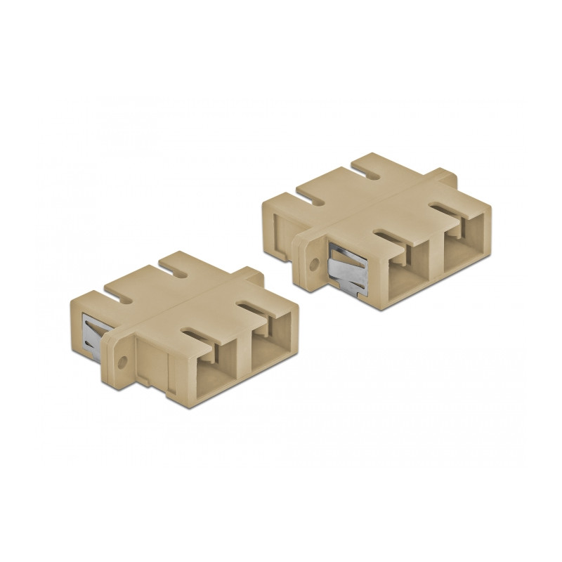 Delock LWL Kupplung SC Duplex Buchse zu SC Duplex Buchse Multimode 4 Stück beige