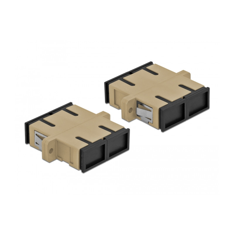 Delock LWL Kupplung SC Duplex Buchse zu SC Duplex Buchse Multimode 4 Stück beige