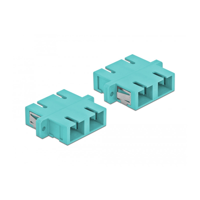 Delock LWL Kupplung SC Duplex Buchse zu SC Duplex Buchse Multimode 4 Stück hellblau