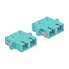 Delock LWL Kupplung SC Duplex Buchse zu SC Duplex Buchse Multimode 4 Stück hellblau