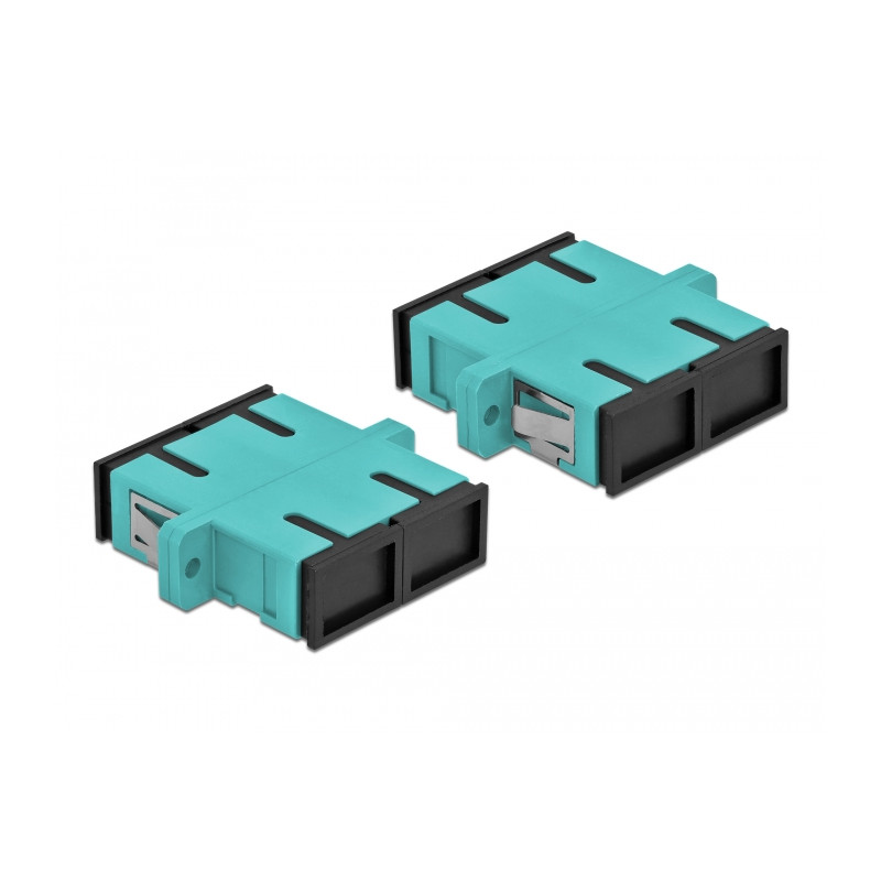 Delock LWL Kupplung SC Duplex Buchse zu SC Duplex Buchse Multimode 4 Stück hellblau