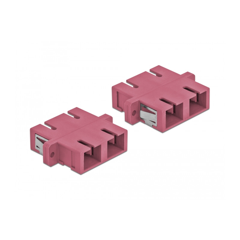 Delock LWL Kupplung SC Duplex Buchse zu SC Duplex Buchse Multimode 4 Stück violett