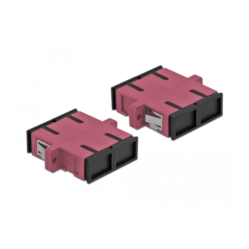 Delock LWL Kupplung SC Duplex Buchse zu SC Duplex Buchse Multimode 4 Stück violett