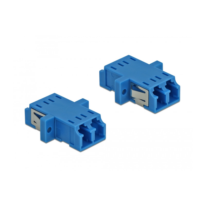 Delock LWL Kupplung LC Duplex Buchse zu LC Duplex Buchse Singlemode 2 Stück blau