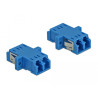 Delock LWL Kupplung LC Duplex Buchse zu LC Duplex Buchse Singlemode 2 Stück blau