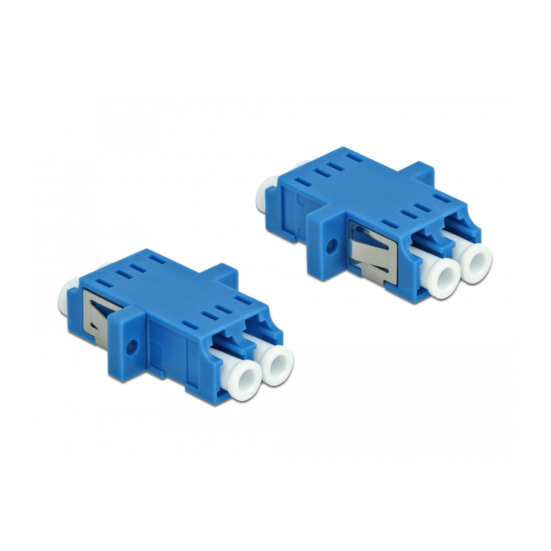Delock LWL Kupplung LC Duplex Buchse zu LC Duplex Buchse Singlemode 2 Stück blau