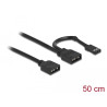 Delock RGB Anschlusskabel 3 Pin für 5 V RGB / ARGB LED Beleuchtung mit 2 x 3 Pin Buchse 50 cm