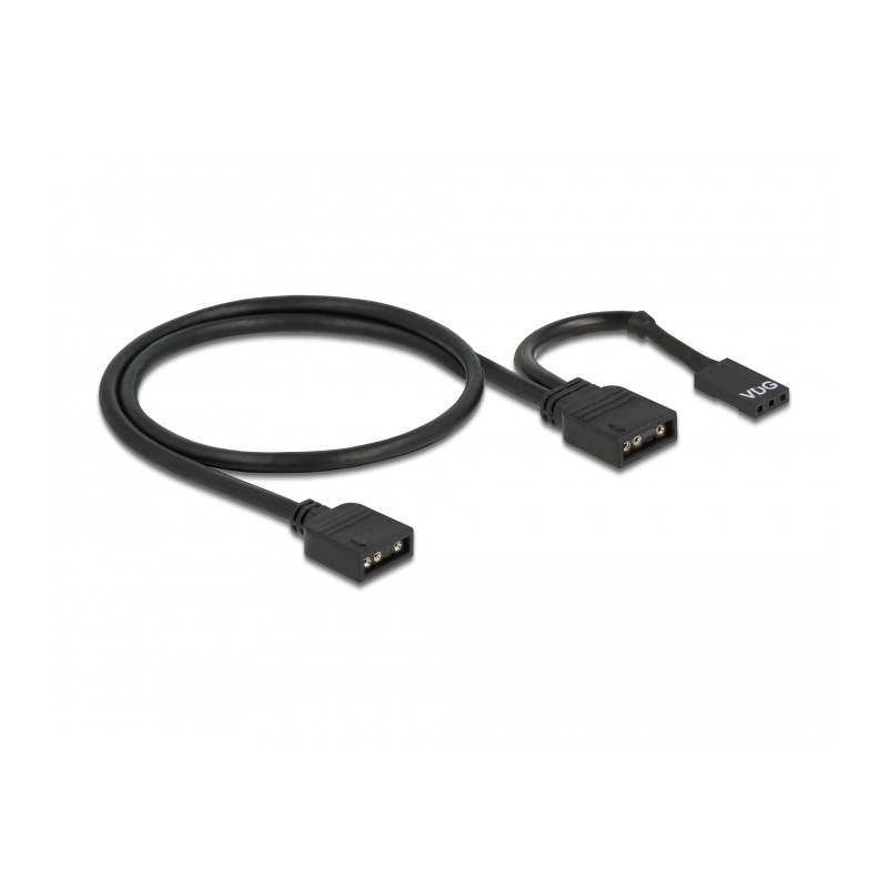 Delock RGB Anschlusskabel 3 Pin für 5 V RGB / ARGB LED Beleuchtung mit 2 x 3 Pin Buchse 50 cm