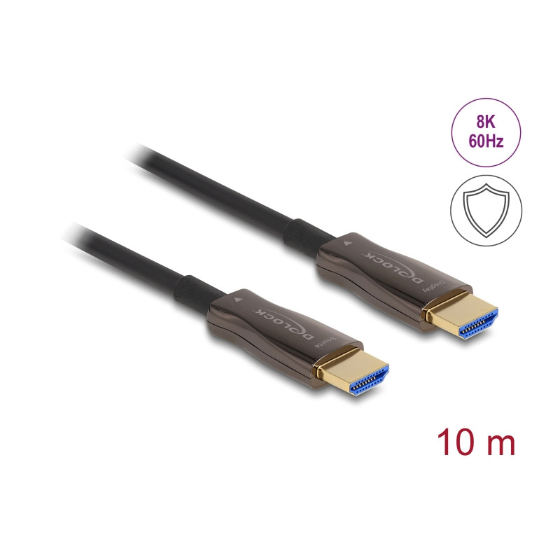 Delock Aktives Optisches HDMI Kabel mit Metallarmierung 8K 60 Hz 10 m