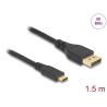 Delock Bidirektionales USB Type-C™ zu DisplayPort Kabel (DP Alt Mode) 8K 60 Hz 1,5 m DP 8K zertifiziert