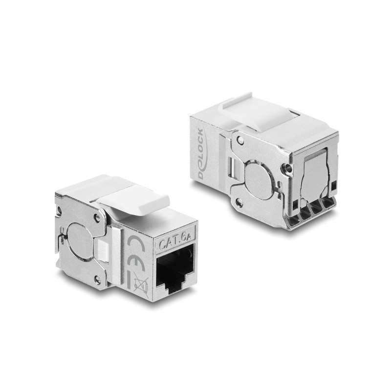 Delock Keystone Modul RJ45 Buchse zu LSA Cat.6A geschirmt werkzeugfrei