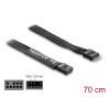 Delock HD Audio Flachbandkabel Mainboard Verlängerungskabel 9 Pin Pfostenstecker zu Pfostenbuchse 70 cm schwarz