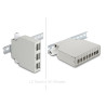 Delock LWL Patchfeld 6 Port für SC Duplex und LC Quad mit alternativem Panel für 8 x SC Simplex oder LC Duplex grau zur Hutschie