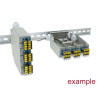 Delock LWL Patchfeld 6 Port für SC Duplex und LC Quad mit alternativem Panel für 8 x SC Simplex oder LC Duplex grau zur Hutschie