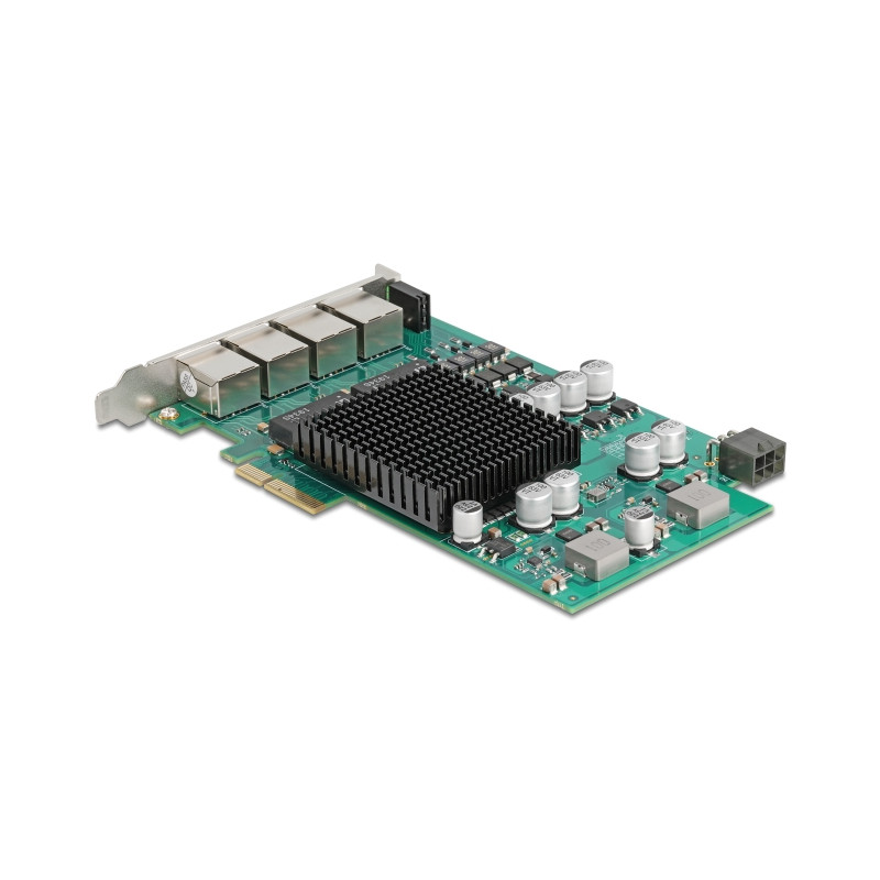 Delock PCI Express x4 Netzwerkkarte Gigabit LAN 4 x RJ45 mit PoE+ i350