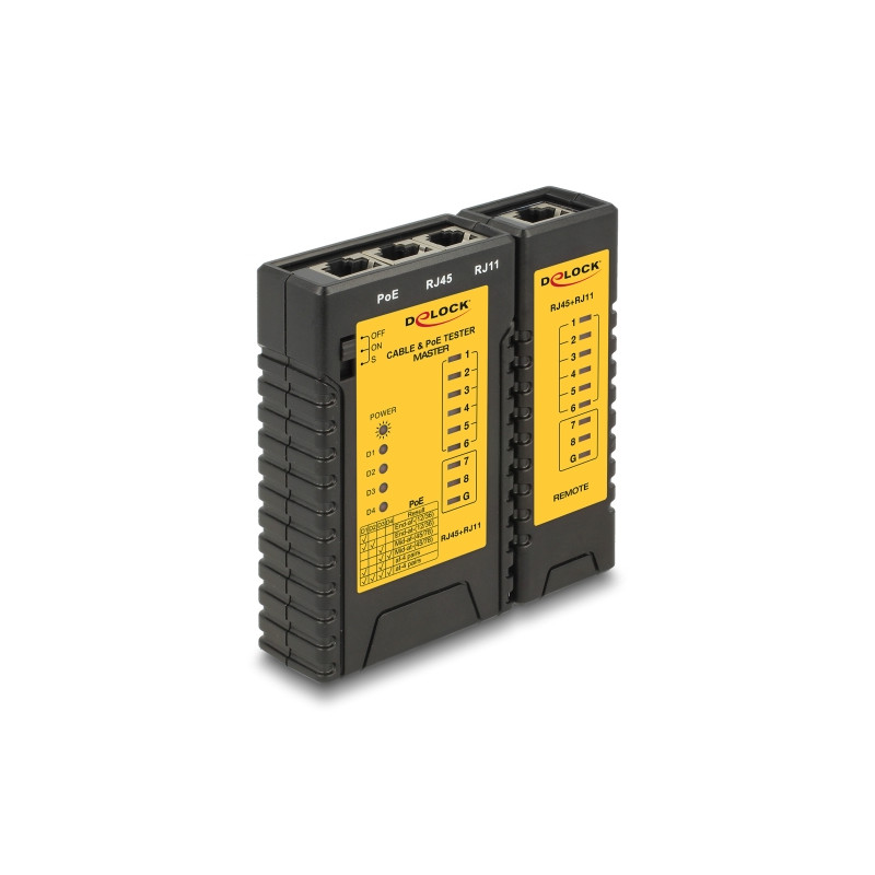 Delock Kabeltester RJ45 / RJ12 / PoE