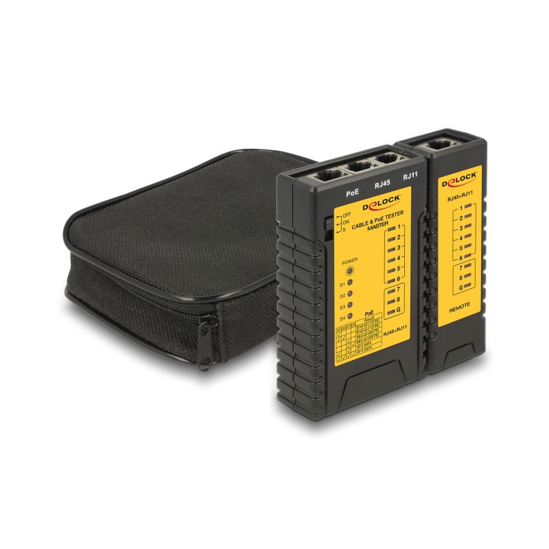 Delock Kabeltester RJ45 / RJ12 / PoE