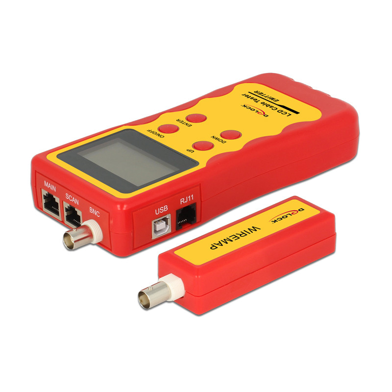 Delock LCD Kabeltester RJ45 / RJ12 / BNC / USB