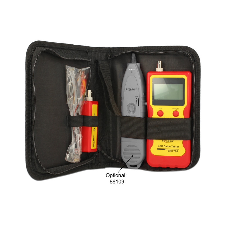 Delock LCD Kabeltester RJ45 / RJ12 / BNC / USB