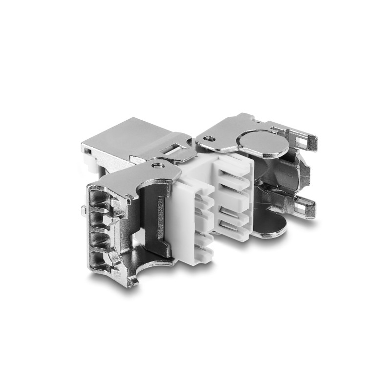Delock Keystone Modul RJ45 Buchse zu LSA Cat.6A geschirmt werkzeugfrei mit Staubschutzklappe