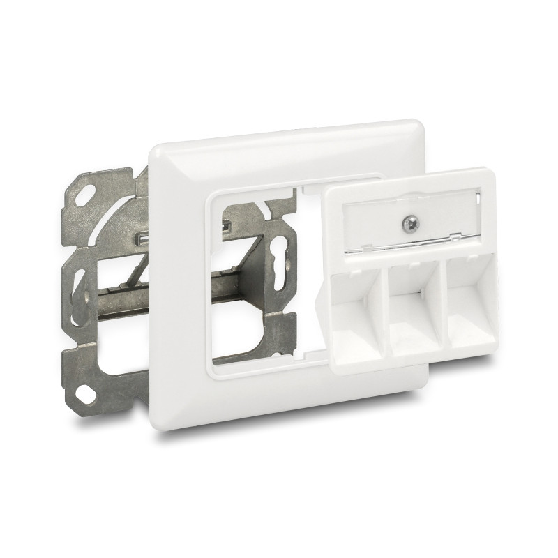 Delock Keystone Anschlussdose 3 Port kompakt