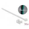 Delock Schraubhalter 23 x 16 mm mit Kabelbinder L 150 x B 7,2 mm weiß