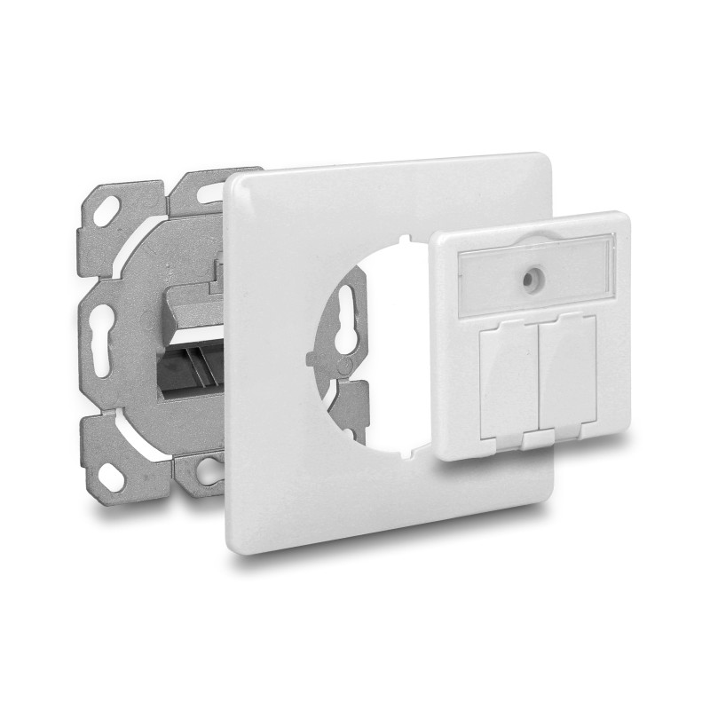 Delock Keystone Anschlussdose 2 Port kompakt