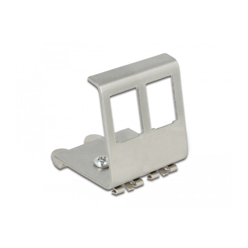 Delock Keystone Metall Halterung 2 Port für Hutschiene