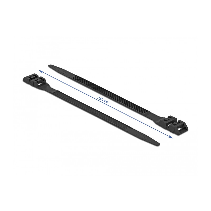 Delock Kabelbinder mit Doppelkopf L 190 x B 9 mm schwarz 10 Stück