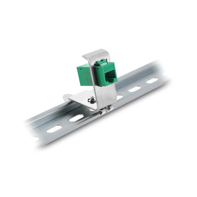 Delock Keystone Metall Halterung 1 Port für Hutschienen