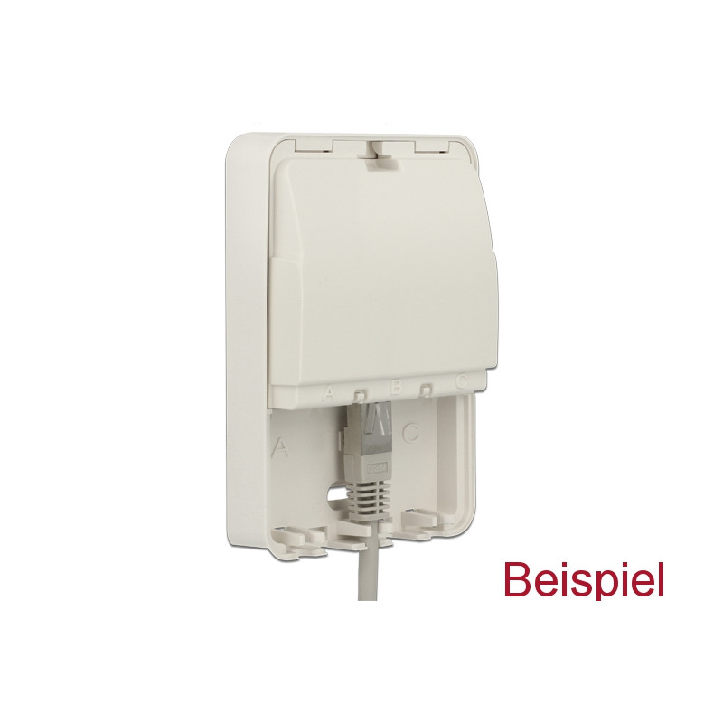 Delock Keystone Leergehäuse 3 Port geschlossen