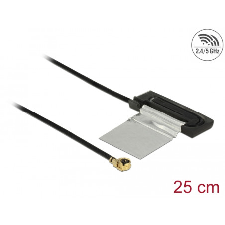 Delock WLAN 802.11 ac/a/h/b/g/n Antenne I-PEX Inc., MHF® I Stecker 1,5 - 2,0 dBi 1.13 25 cm CCD intern