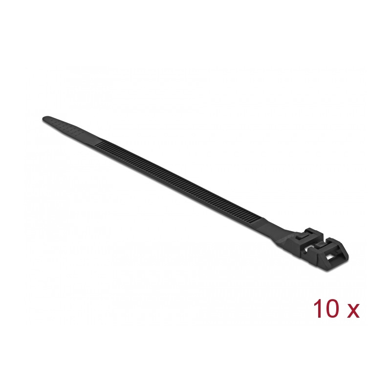 Delock Kabelbinder mit Doppelkopf L 1000 x B 9 mm schwarz 10 Stück