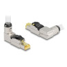 Delock RJ45 Stecker feldkonfektionierbar Cat.6A Metall gewinkelt