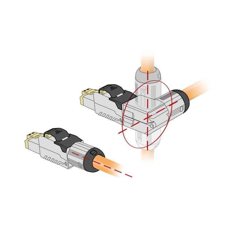 Delock RJ45 Stecker feldkonfektionierbar Cat.6A Metall gewinkelt