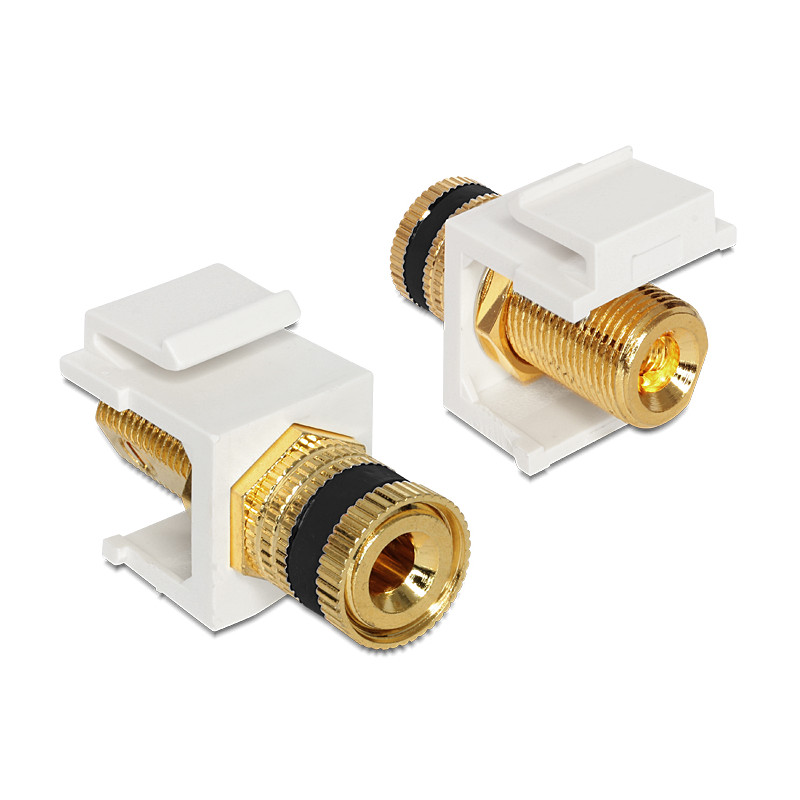 Delock Keystone Modul Polklemme - Gewindebuchse schwarz / weiß