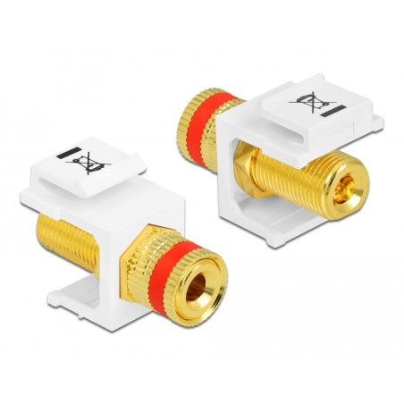 Delock Keystone Modul Polklemme - Gewindebuchse rot / weiß