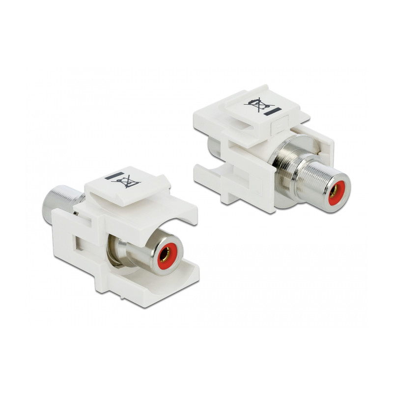 Delock Keystone Modul Cinch Buchse - Cinch Buchse rot / weiß