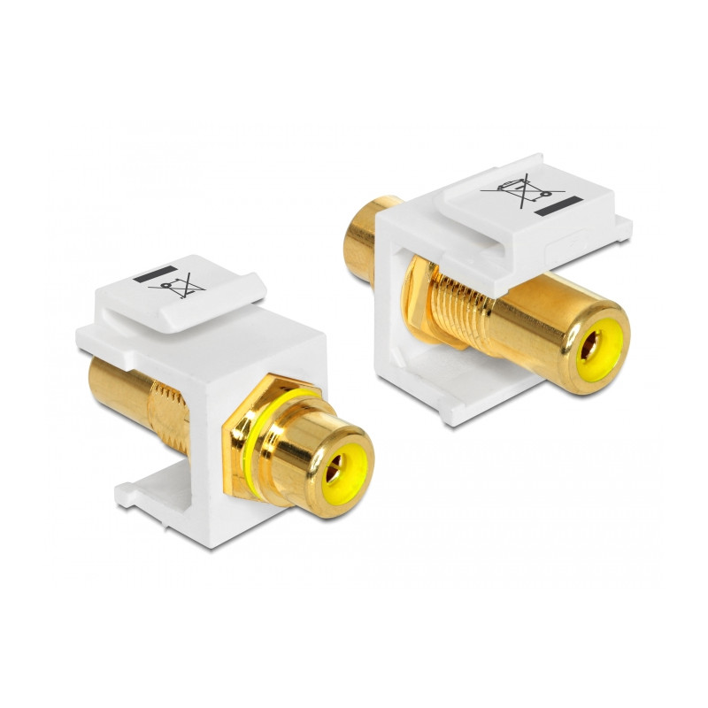 Delock Keystone Modul Cinch Buchse - Cinch Buchse vergoldet gelb / weiß