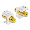 Delock Keystone Modul Cinch Buchse - Cinch Buchse vergoldet gelb / weiß