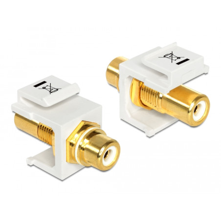 Delock Keystone Modul Cinch Buchse - Cinch Buchse vergoldet weiß / weiß